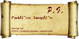 Padács Imogén névjegykártya